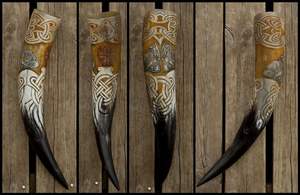 Cuerno para beber vikingo hecho a mano de cuerno Real Natural pulido de la mejor calidad hecho por artesanía de exportación de la India - Product Image 5