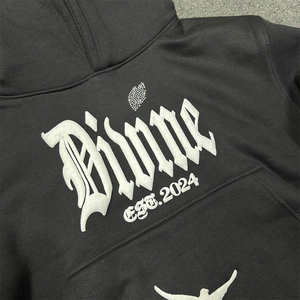 เสื้อฮู้ดกันลม มีกระเป๋าข้าง ทรงไม่หด ขายส่ง เสื้อฮู้ดแบบสวม Unisex ผ้าหนา 100% สำหรับผู้ชาย - Product Image 4