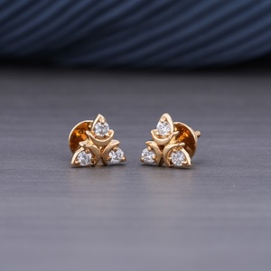 Boucles d'oreilles en or jaune 18 carats 0,33 CT, œil de Dieu, plaqué diamant, 6 pierres, taille brillant, couleur DEF, collection de luxe pour - Product Image 2