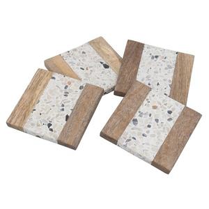 High Quality Unique Design Horn Bone Square Shape Wood and Marble <b>Drink</b> <b>Coaster</b> Top Selling Handmade Item Home Decorative Item - Product Image 4