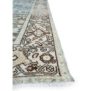 Viscaya Blue Hand Knotted Wool Rugs Floral Pattern 9x12 Rectangular Carpet for Home Living Room and <b>Car</b> <b>Decor</b> Pae-4033 - Product Image 4