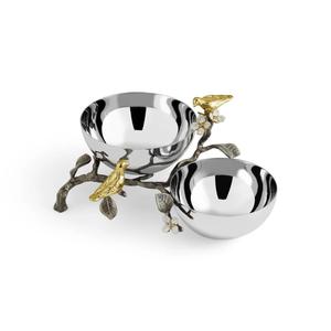 Bol de service rond en acier inoxydable le plus vendu avec support coulé et bol moyen Love Birds coulé disponible au meilleur prix - Product Image 3