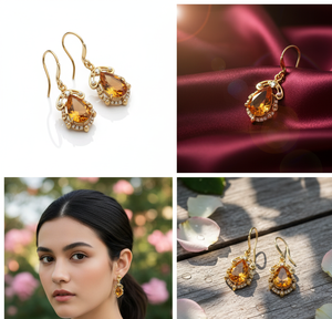 925 Sterling Silver Lemon Quartz Drop <b>Earrings</b> Fashionable Jewelry Gift for Women and Girls - Product Image 4