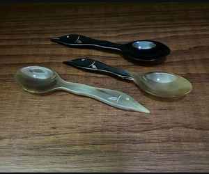 Cuillère à dessert en corne de buffle pour restaurants, cuillère en corne polie à la main pour une table élégante, cuillère en corne bio pour une restauration éco-responsable - Product Image 3