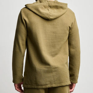 Sudadera con Capucha para Hombre, Estilo Waffle, Mezcla de Poliéster/Algodón, Invierno, Lisa, Teñida, Sudadera con Capucha, Ropa Urbana - Product Image 6