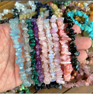 Healing <b>Crystals</b> <b>Chip</b> Bracelet,For Gift <b>Crystals</b> Bracelets Colorful - String - Trendy - *CUSTOMIZABLE* - Product Image 2