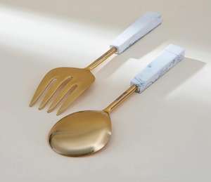 Ensemble de couverts à salade en acier inoxydable de la meilleure qualité avec fourchette et cuillère à salade pour servir pour la cuisine et le service alimentaire - Product Image 3