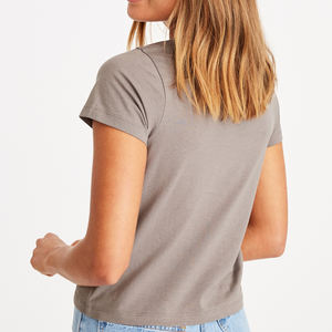 Camiseta con estampado de letras para mujer, venta al por mayor o personalizada, ropa de cáñamo OEM/ODM - Product Image 5