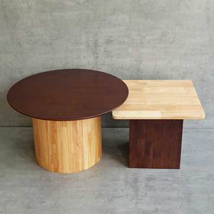 Mesa de Sofá Doble Minimalista para Sala de Estar Hecha de Madera de Caucho-TT68249 - Product Image 5