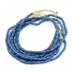 Cuentas de comercio veneciano antiguo azul Chevron cebolla rayas auténtico Tribal africano CRISTAL MURANO cuentas de vidrio al por mayor a granel - Product Image 3