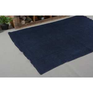 Alfombra turca Vintage azul moderna de 5,3x8,1 pies, pila de felpa de lana, respaldo de látex de altura, Patchwork Rectangular para pasillo de coche - Product Image 5