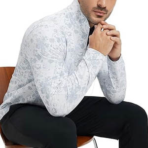 Chaqueta Deportiva Sublimada con Media Cremallera para Hombre, Ajuste Cómodo, Chaqueta Sublimada con Media Cremallera para Gimnasio y Correr - Product Image 4