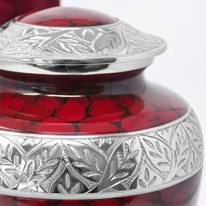 Urna Funeraria de Metal Rojo Premium para Adultos, Acabado Caoba, Directo de Fábrica OEM, Urna Conmemorativa para Cenizas, Recuerdo Funerario, Venta al Por Mayor - Product Image 3