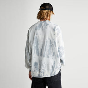 Sweats à capuche personnalisés oversize à épaules tombantes Tye Dye Sweats à capuche à col rond pour hommes d'automne Style blanc gris Tie Die Hoodies - Product Image 3