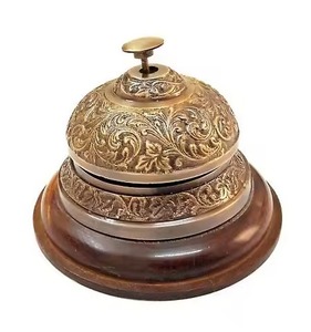 Campana de Escritorio de Latón de la Mejor Calidad, Acabado Antiguo, Campana de Escritorio Coleccionable, Decorativa, Náutica, Hecha a Mano - Product Image 4