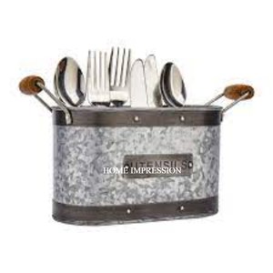 Galvanized <b>Caddy</b> Round Shape Kitchen Utensil Standard Grade <b>Caddy</b> Serve Ware Cutlery Holder for Hotel & Restaurant Supplies - Product Image 4