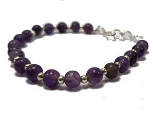 Bracelet en cristal Améthyste Ajustement 6mm Perles Rondes Pierre Cristal Pierres Précieuses Bijoux de Mode Femmes Cadeau Énergie - Product Image 4