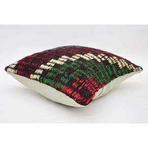 Almohada de lana con patrón Vintage Multicolor, cojín decorativo de 12x12 pulgadas, técnica de retales Kantha tejida - Product Image 5