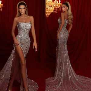 Respirant antistatique fente latérale Spandex sans manches A-ligne parole longueur robe en mousseline de soie pour adultes club et soirées mariage - Product Image 4