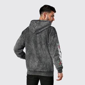 Meilleurs sweats à capuche délavés à l'acide 100% coton Streetwear d'hiver Couleurs personnalisées Logo Unisexe Pull en molleton Solide Double couche Respirant - Product Image 2