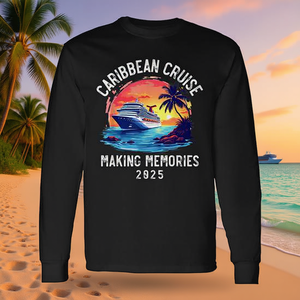 Camiseta de Manga Larga con Diseño Promocional para Combinar en Familia, con Amigos y Grupos, Recuerdo de Crucero por el Caribe 2025 - Product Image 3