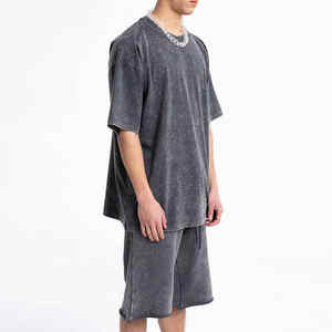 เสื้อยืดซัก2ชิ้นสำหรับผู้ชายไซส์พิเศษชุดฤดูร้อนซักด้วยน้ำกรดไซส์ใหญ่พิเศษชุดสตรีทแวร์แบบสั่งทำ - Product Image 5