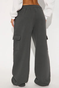 Pantalones Deportivos Cargo Gris Oscuro de Alta Calidad al por Mayor, Corte Holgado, Joggers Cargo Cómodos de Pierna Ancha, Logotipo Personalizado OEM - Product Image 6