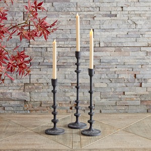Portavelas cónico de aluminio de Color negro de calidad de exportación, juego de portavelas de 22 mm para decoración del hogar y la boda - Product Image 1