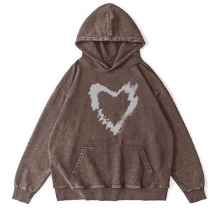 Nuevo diseño de peso pesado 550 Gsm pulóver sudadera de gran tamaño de algodón mezclado sudaderas con capucha de invierno personalizadas para hombres liso teñido - Product Image 6