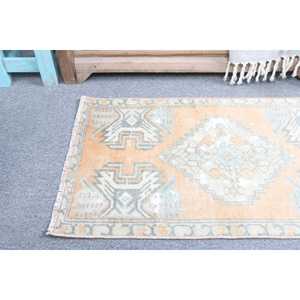 Tapis turc en laine 1,5x2,5 pi, orange, patchwork Ikat, avec envers en latex, écologique, traditionnel, vintage, pour la maison et la salle à manger - Product Image 5