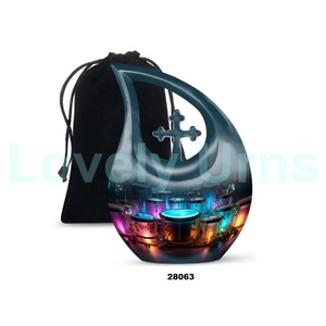 โกศบรรจุอัฐิรูปทรงหยดน้ำ สีสันสวยงาม คุณภาพดีเยี่ยม สำหรับบรรจุอัฐิของผู้ใหญ่ พร้อมถุงกำมะหยี่ฟรี - Product Image 1