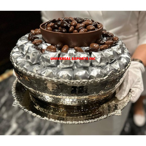 Plato de Acero Inoxidable Ecológico con Diseño Martillado para Chocolate, Novedad de Última Moda, Lujoso para Mesa, Gran Venta en Arabia Saudita y Kuwait - Product Image 3