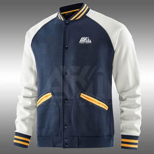 Chaqueta Letterman para Hombre, Estilo Casual, Cuello Alto, Chaqueta Bomber, Ropa de Calle Cómoda, Venta al Por Mayor OEM - Product Image 3