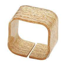 Rond de serviette en métal plaqué or, design moderne, finition de haute qualité pour la vaisselle de mariage, de dîner et de fête - Product Image 3