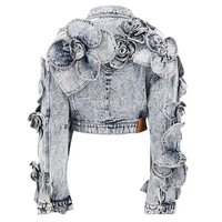 Maßgeschneiderte Vintage Winter Streetwear Patchwork Gestreifte Cropped Denim-Jeansjacke Atmungsaktiv Herren Neuestes Design Trendige Knopfjacke
