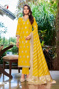 Designer Dola Soie Avec Jacquard Et Travail À La Main Pantalon Kurti Et Dupatta Fabricant Et Fournisseur De Surat À Bon Marché - Product Image 3