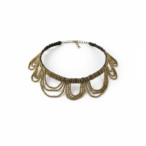 Collier ras du cou ethnique tribal en perles dorées de luxe, bijoux vintage antique, OEM/ODM - Product Image 6