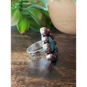 Southwest Handmade <b>Turquoise</b> & Sterling Silver Adjustable Boho Cluster <b>Ring</b> - Product Image 3