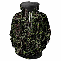 Sudadera con capucha de caza de camuflaje para exteriores con tejido de secado rápido y resistente al viento, jersey de manga larga con forro suave, perfecto para el bosque