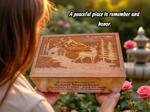 Grande urne de crémation en palissandre pour cendres adultes Boîte d'urne commémorative artisanale boîte à souvenirs commémorative pour urnes de cendres humaines à enterrer - Product Image 5