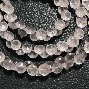 Venta al por mayor de cuentas de cuarzo rosa facetadas, piedras preciosas de color rosa natural, forma de cebolla, suministros de abalorios elegantes, cuentas de piedra - Product Image 3