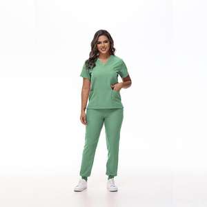 Ensemble de blouses médicales en denim de haute qualité, unisexe, pour médecin et infirmière, vêtements de travail, t-shirt à col en V, pantalon, deux pièces - Product Image 5