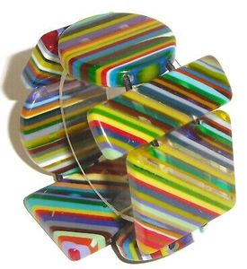 Bracelet de bijoux de mode en résine de couleur fabriquée à la main de qualité supérieure pour femmes d'Inde. - Product Image 2