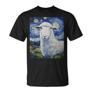 T-Shirt Stile Van Gogh Notte Stellata con Pecore, Prodotto Promozionale - Product Image 1