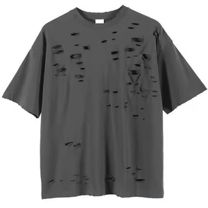 Meninger Camiseta lavada con ácido de estilo Vintage para hombre 100% algodón Heavyweight Boxy Fit recortada de gran tamaño diseño corto desgastado - Product Image 1