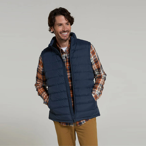 Chaleco sin mangas acolchado de moda con cremallera completa y cuello levantado, ropa informal suave térmica, chaleco acolchado transpirable para caballeros - Product Image 5