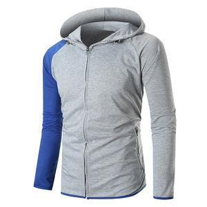 Hombres de moda Contraste Trim Raglan Manga Zip Up Sudadera con capucha Sudaderas Chaquetas Casual Gym Tops Otoño Outwear capucha de moda - Product Image 1