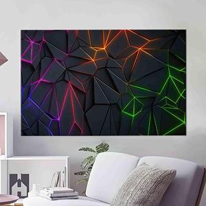 Toile imprimée d'art moderne : Décoration murale géométrique effet néon, 1P : Prête à accrocher - Product Image 1