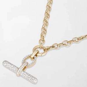Collier en or jaune 14 carats avec diamants de laboratoire ronds de 2,35 carats, serti en T, qualité GH-VS, pour mariage, fiançailles ou soirée. - Product Image 3