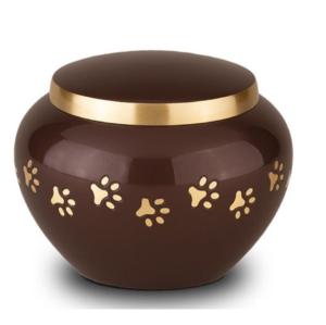 Urnes Odyssey en laiton bleu pour animaux de compagnie pour la maison funéraire Urnes de crémation Odyssey avec urne de crémation en métal à rayures en étain avec conception animale - Product Image 4